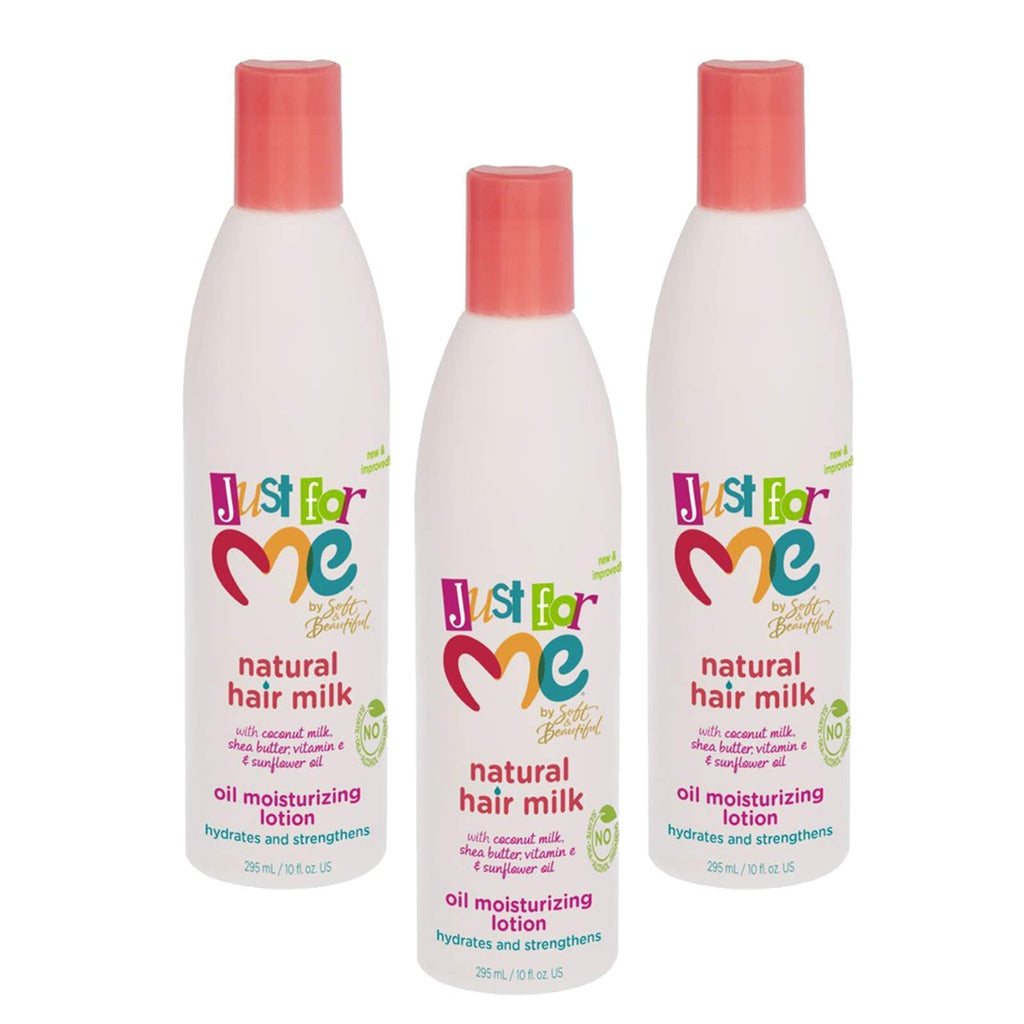 Just For Me Natural Hair Milk Lotion - Lightweight Hydration & Frizz Control (10 oz, 3-pack)