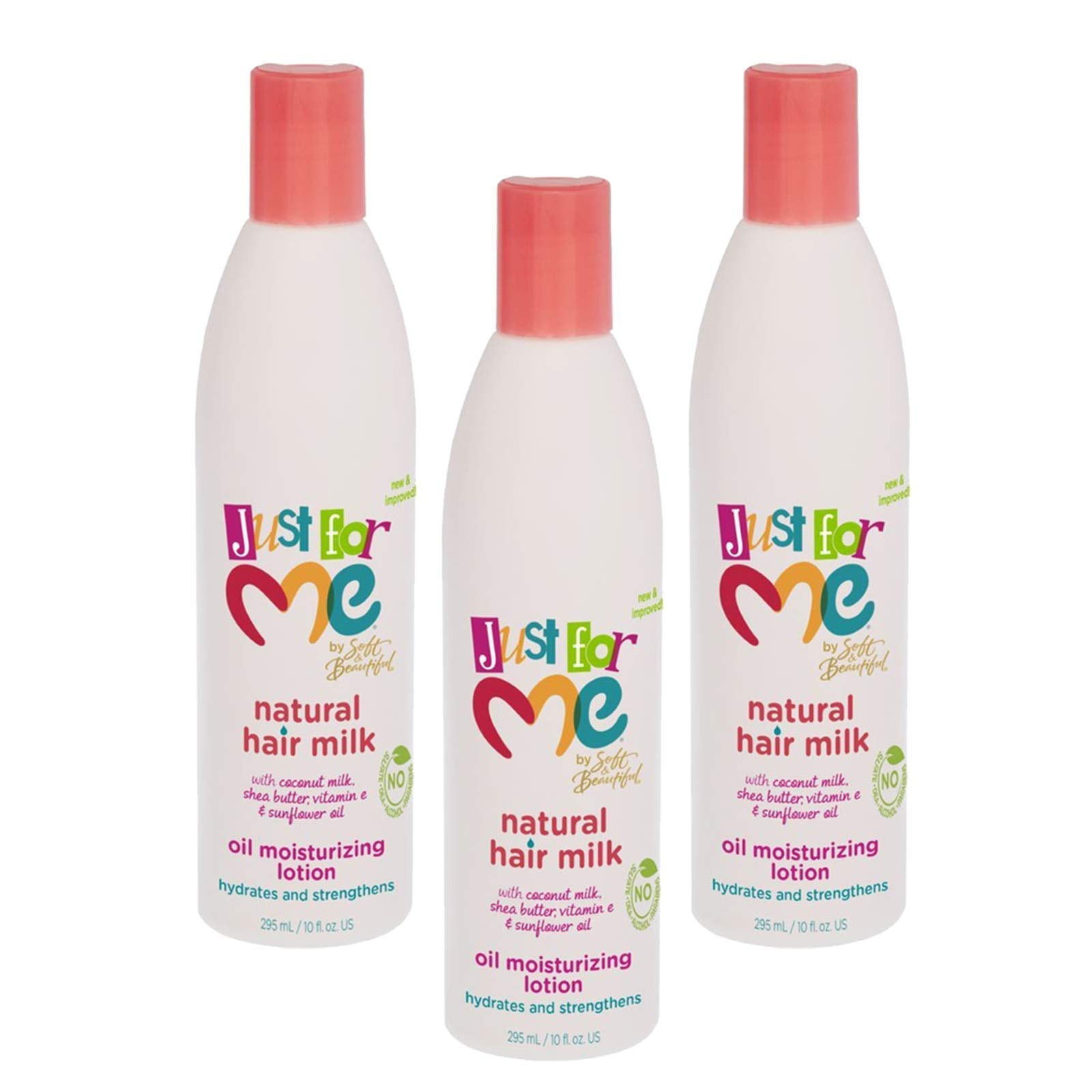Just For Me Natural Hair Milk Lotion - Lightweight Hydration & Frizz Control (10 oz, 3-pack)