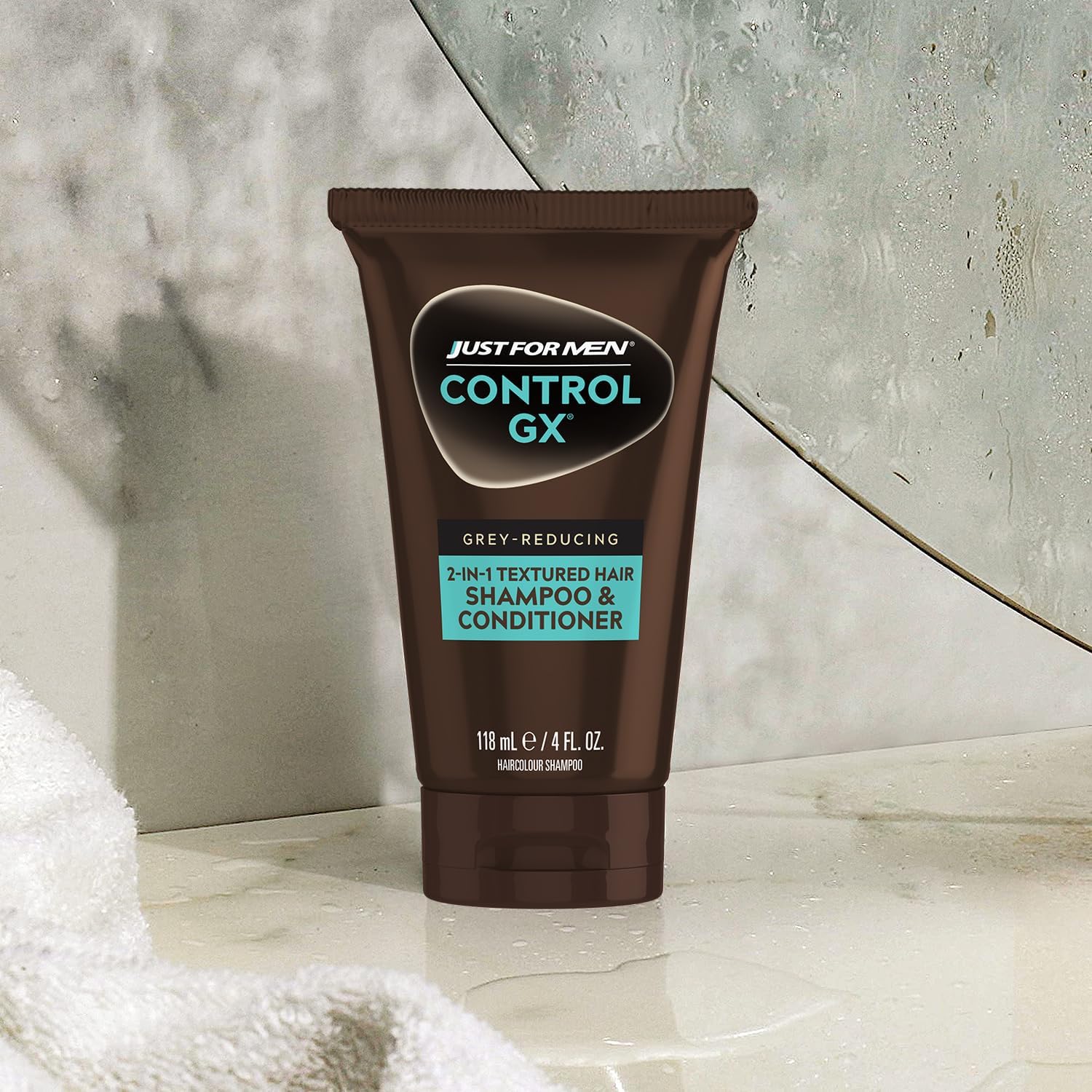 Just for Men Control GX Grey-Reducing Shampoo for Textured Hair with Keratin, 4 Fl Oz (Packaging May Vary)