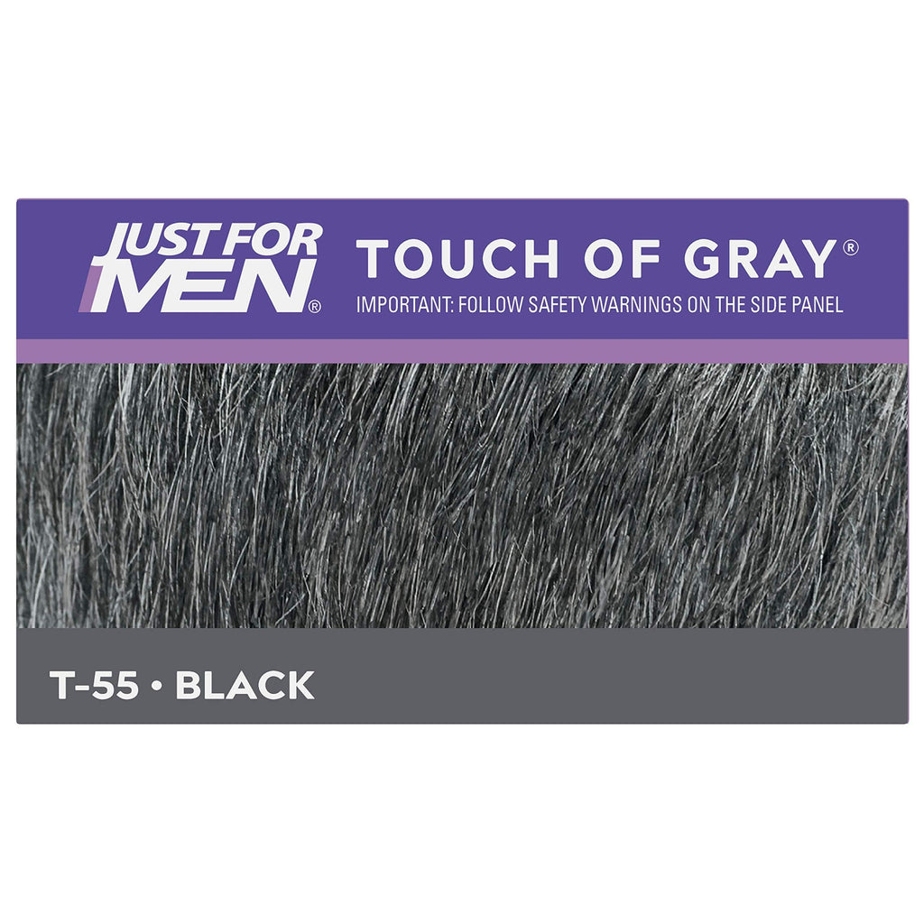 Just For Men Touch of Gray Hair Color – Black Gray (6 Pack) | Subtle Gray Coverage, Natural Black Look