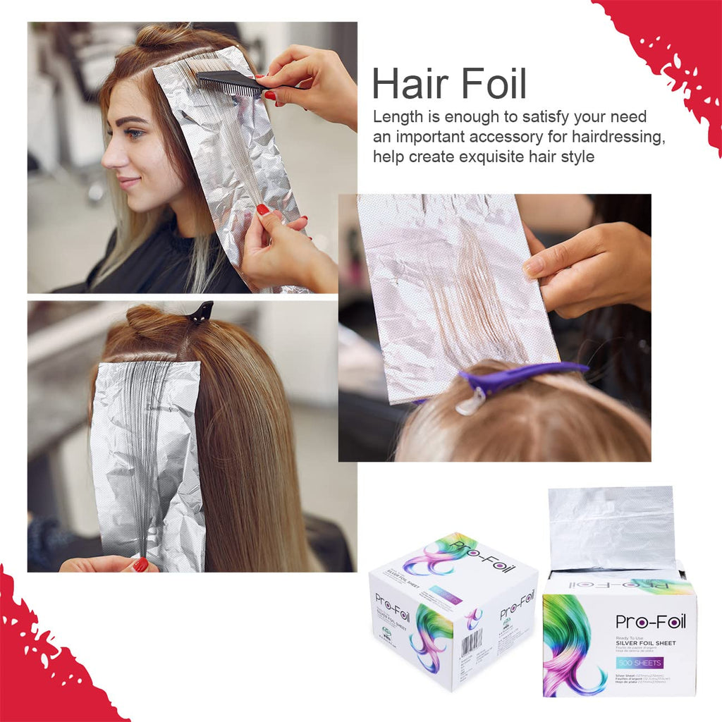 Just Home Pop Up Hair Highlighting Foils – Pre-Cut Aluminum Sheets (Pack of 6)