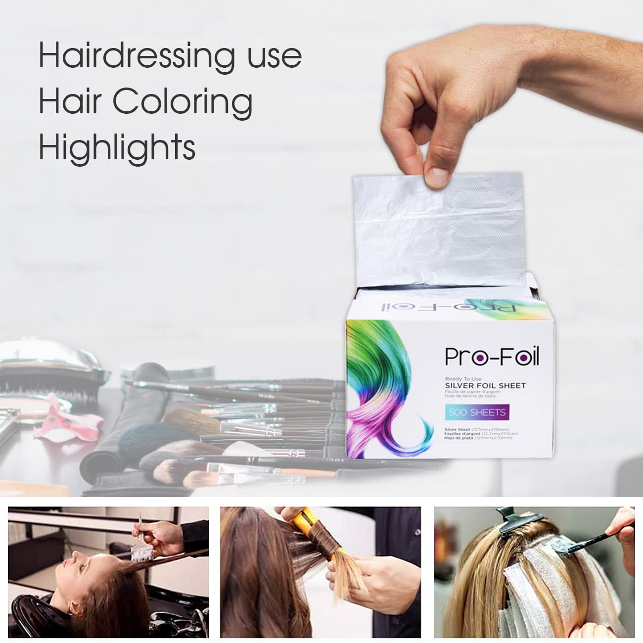 Just Home Pop Up Hair Highlighting Foils – Pre-Cut Aluminum Sheets (Pack of 6)