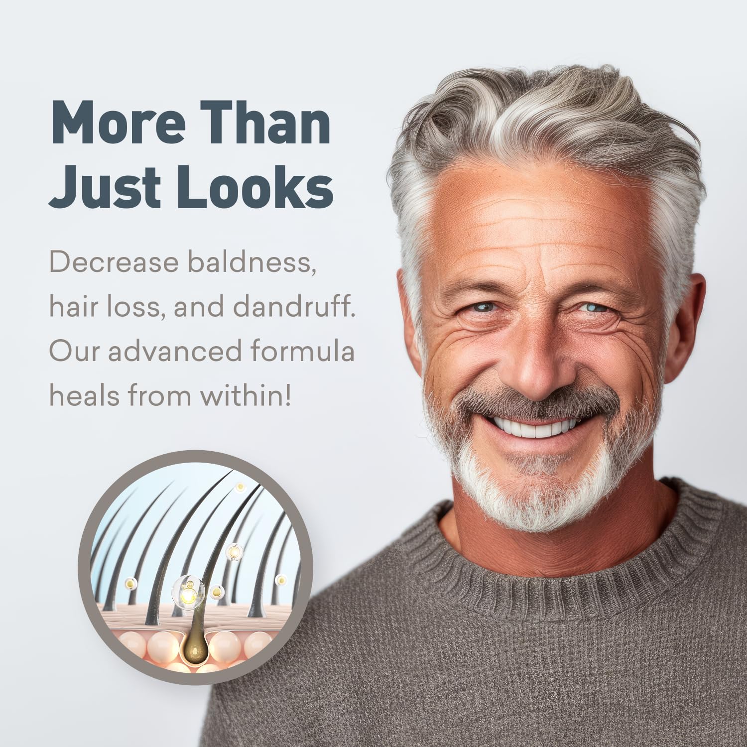 Just Nutritive Men's Gray Hair Shampoo — No Sulfates, Reduces Brassiness, 8 oz