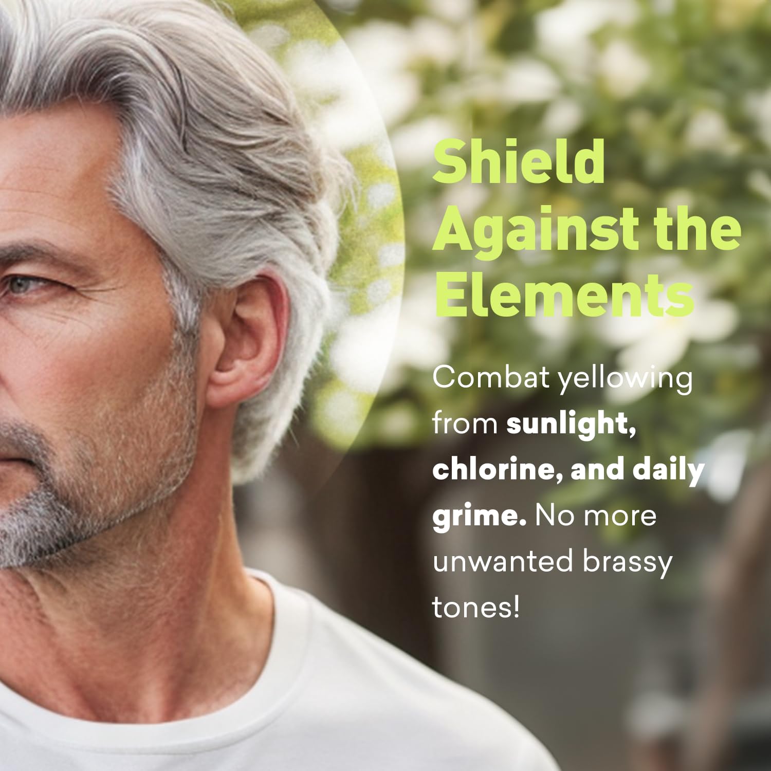 Just Nutritive Men's Gray Hair Shampoo — No Sulfates, Reduces Brassiness, 8 oz