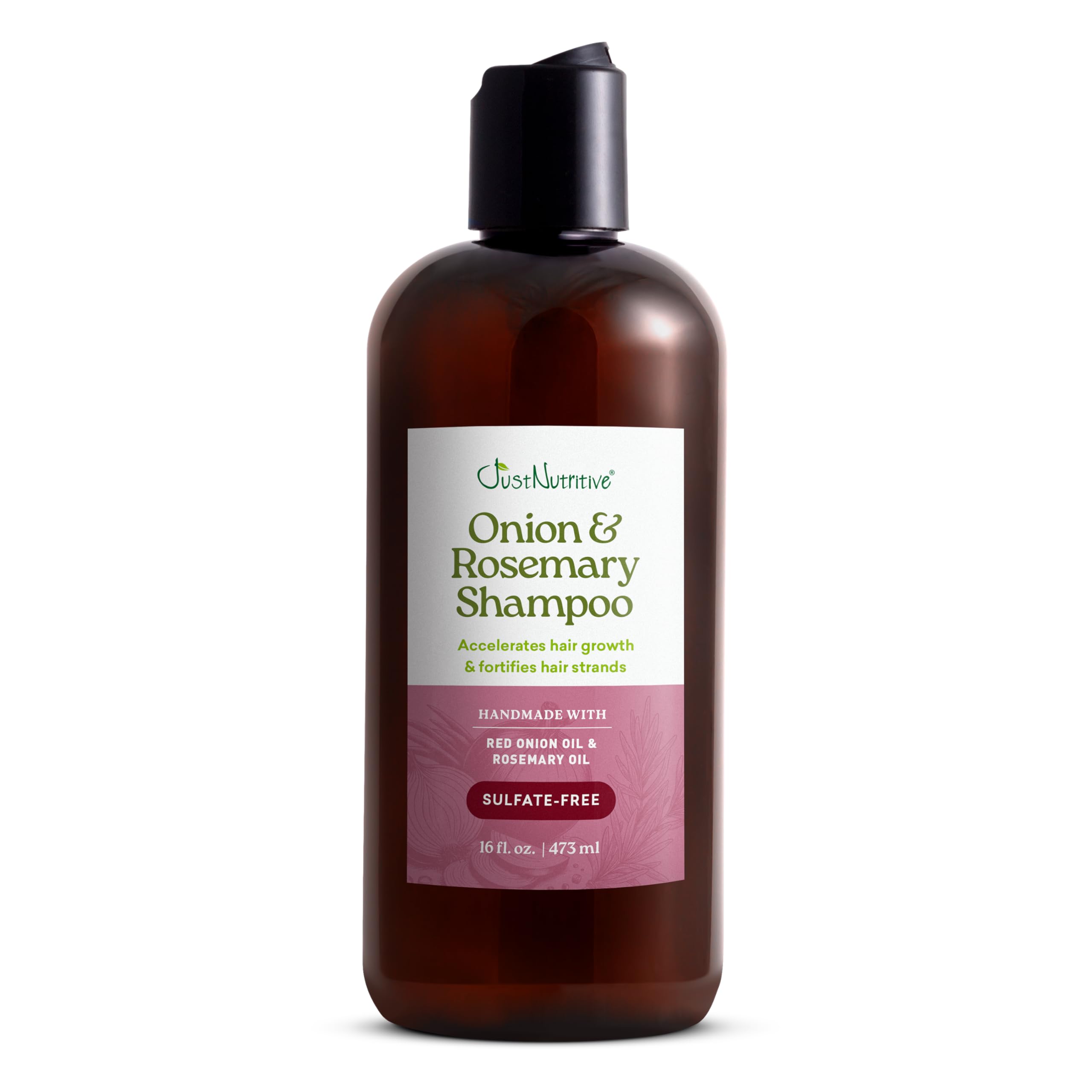 Just Nutritive Onion & Rosemary Shampoo – Hair Growth, Thickening & Strengthening | Sulfate-Free 16 oz