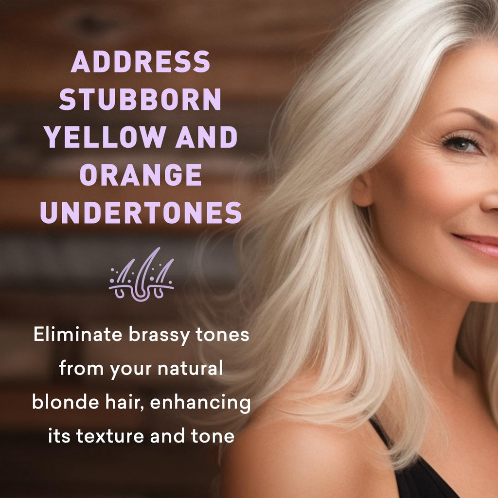 Just Nutritive Purple Toning Shampoo for Blonde, Gray, White & Silver Hair – Neutralize Brassiness, Hydrate & Shine (8 oz)