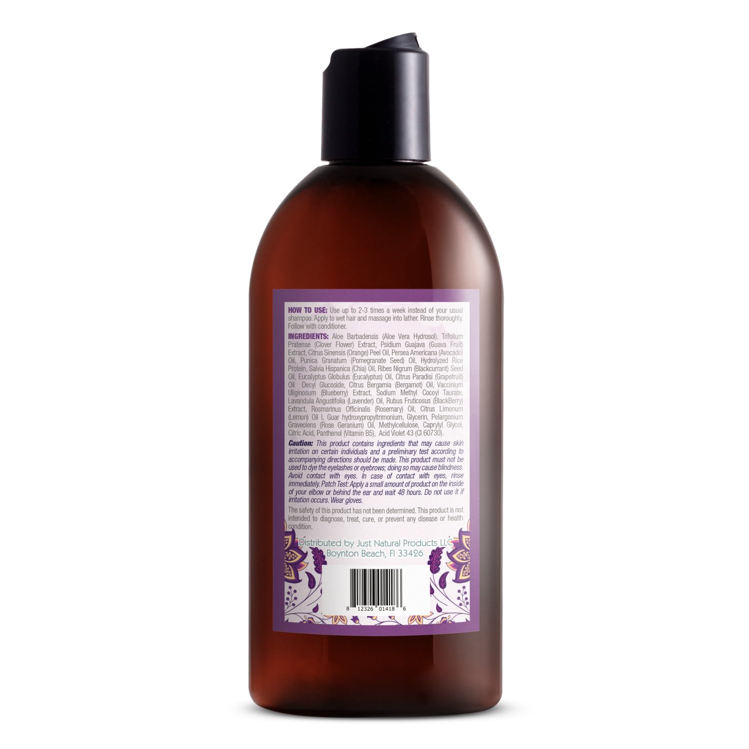 Just Nutritive Purple Toning Shampoo for Blonde, Gray, White & Silver Hair – Neutralize Brassiness, Hydrate & Shine (8 oz)