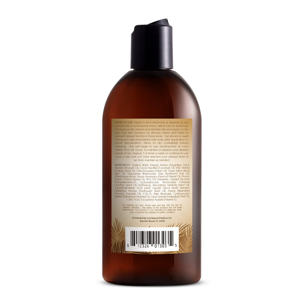 Just Nutritive Sunless Tanning Lotion Dark Tones – Indoor Self-Tanner (8 oz) | Dark Tan Glow