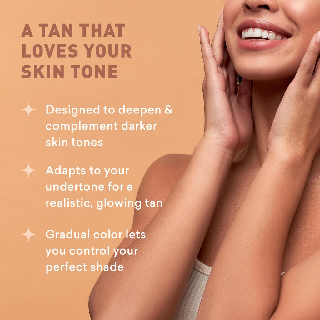 Just Nutritive Sunless Tanning Lotion Dark Tones – Indoor Self-Tanner (8 oz) | Dark Tan Glow