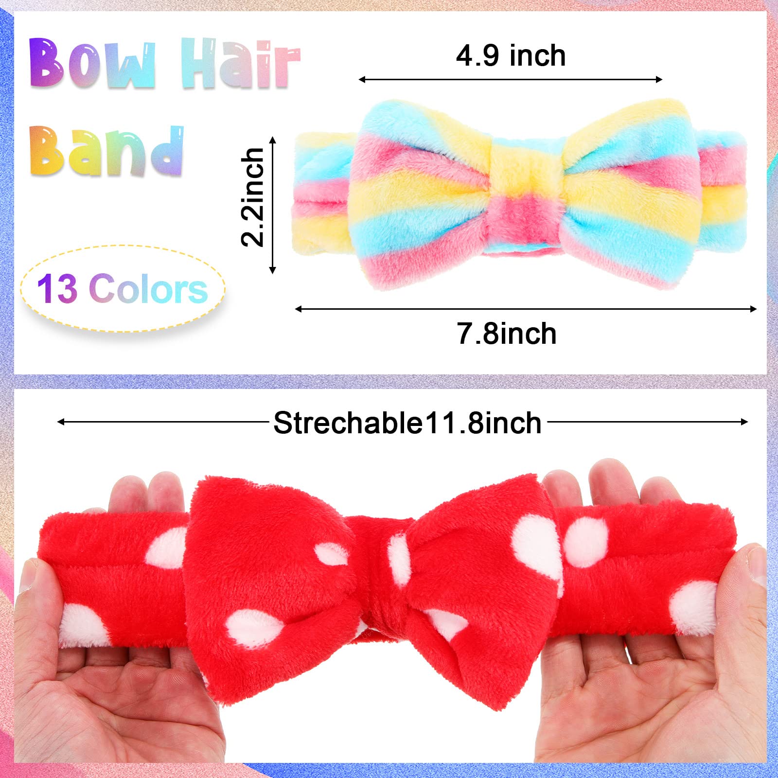 Jutom 74 Pcs Spa Headband Set – 37 Styles Coral Fleece Facial Headbands for Makeup, Skincare & Bath