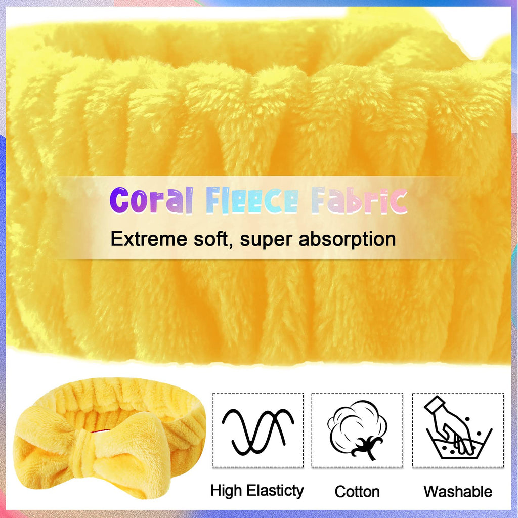Jutom 74 Pcs Spa Headband Set – 37 Styles Coral Fleece Facial Headbands for Makeup, Skincare & Bath
