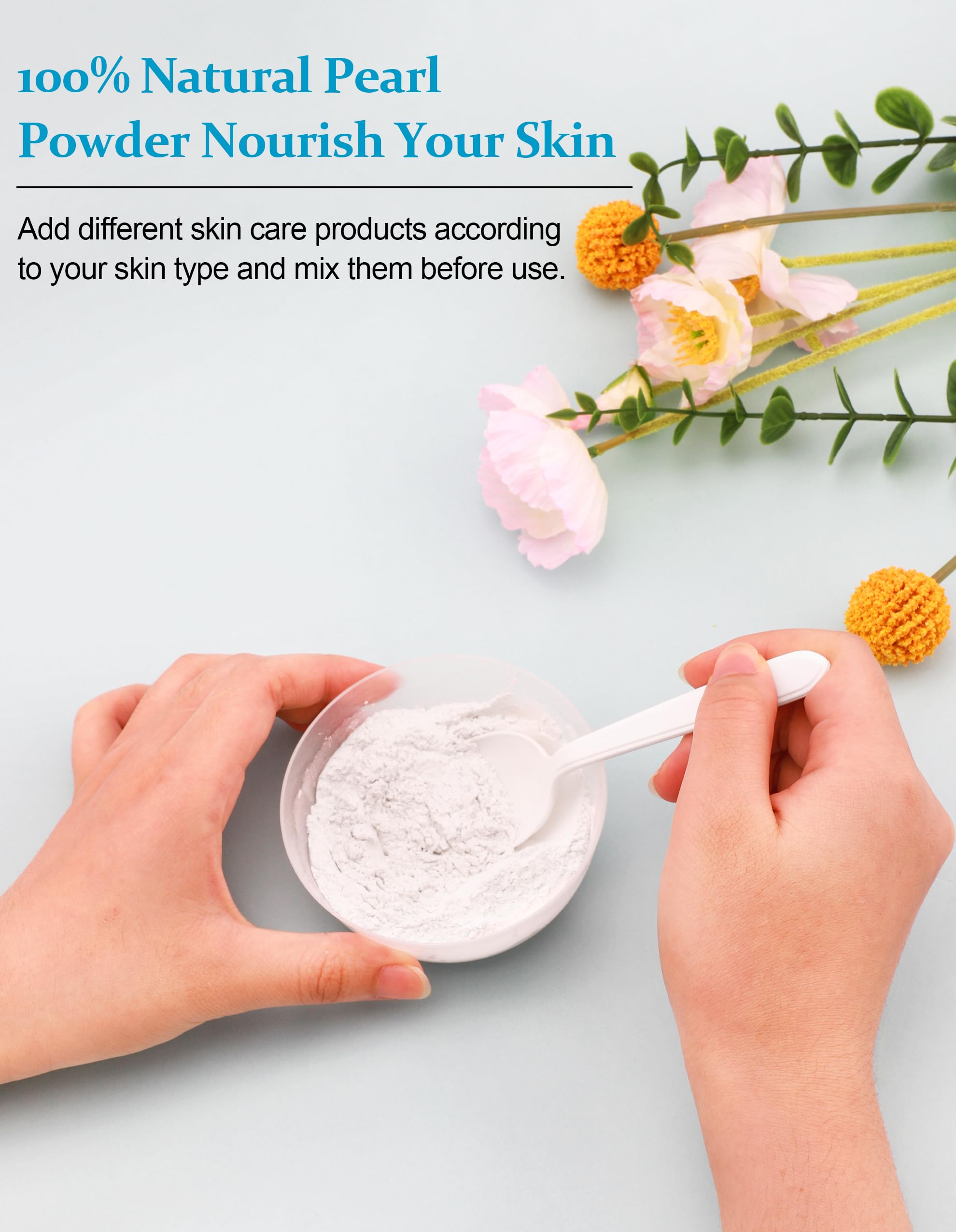 Jutqut Freshwater Pearl Powder - 2PCS Organic DIY Skincare, Natural Exfoliant & Pore Refining Mask