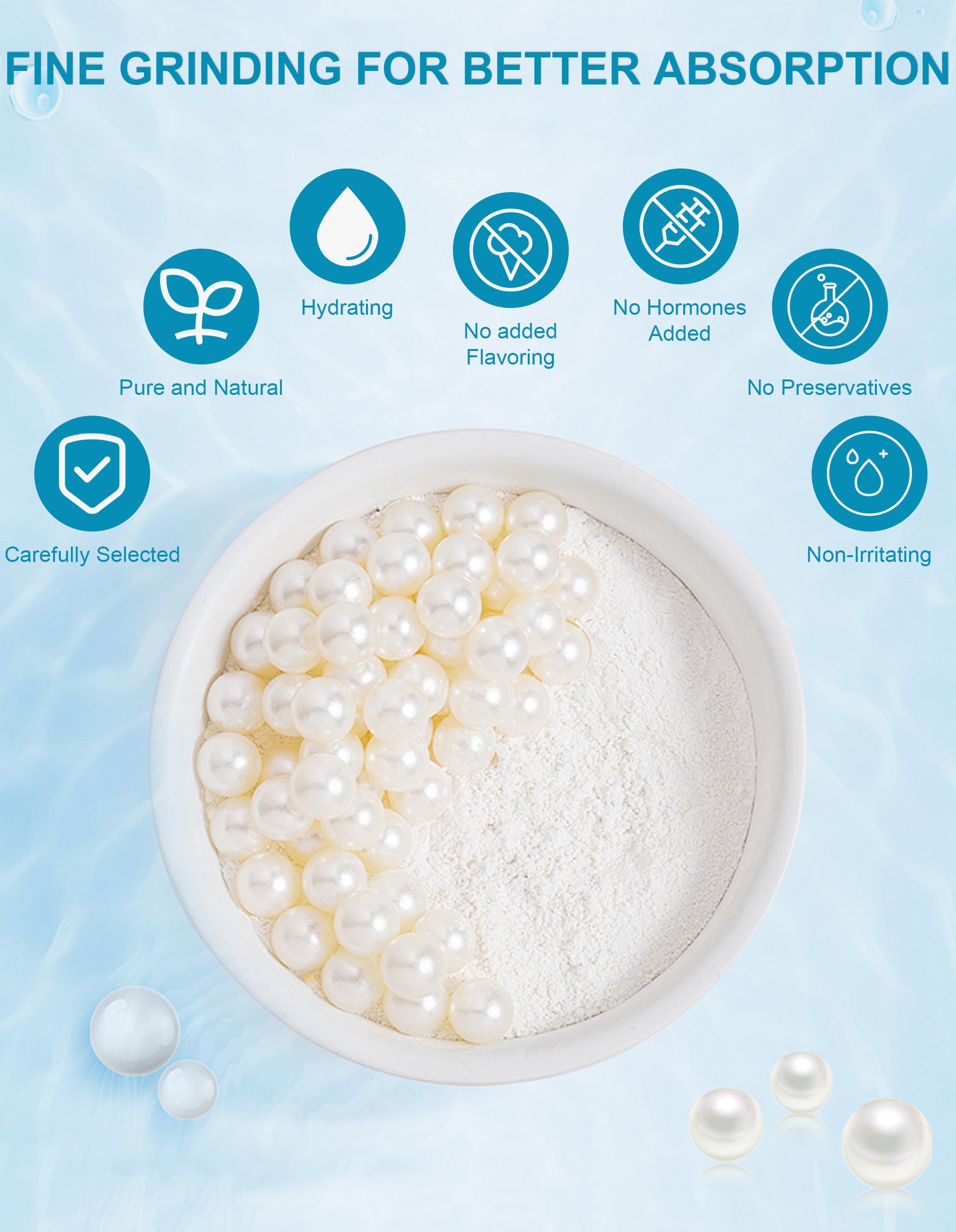 Jutqut Freshwater Pearl Powder - 2PCS Organic DIY Skincare, Natural Exfoliant & Pore Refining Mask
