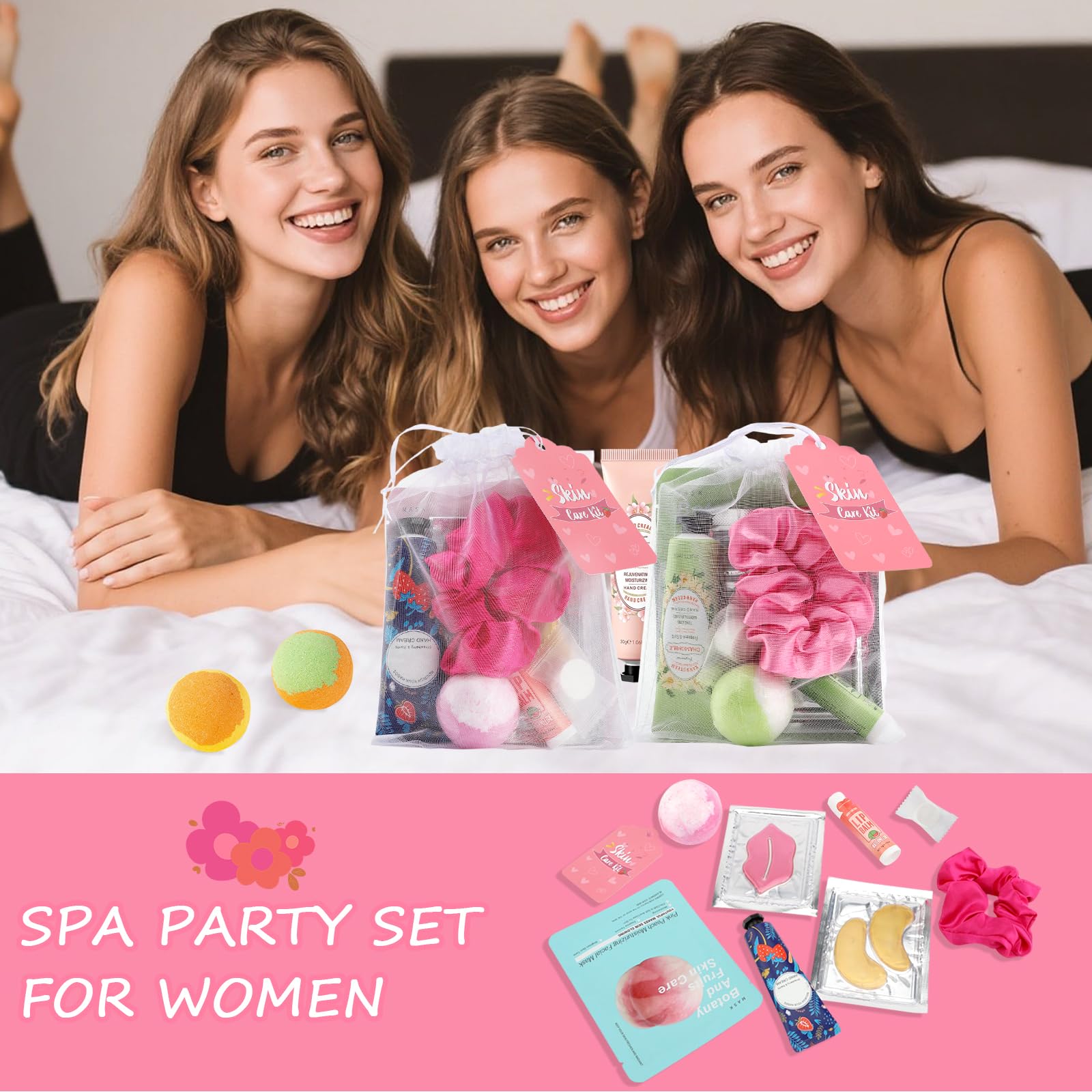 Jutqut 108-Piece Spa Party Set for Girls – Masks, Towels, Headbands & More