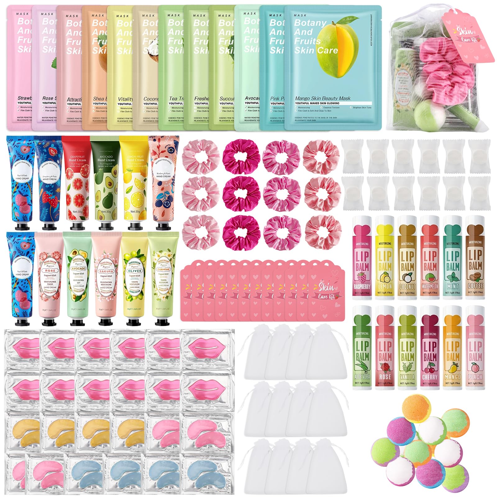 Jutqut 108-Piece Spa Party Set for Girls – Masks, Towels, Headbands & More