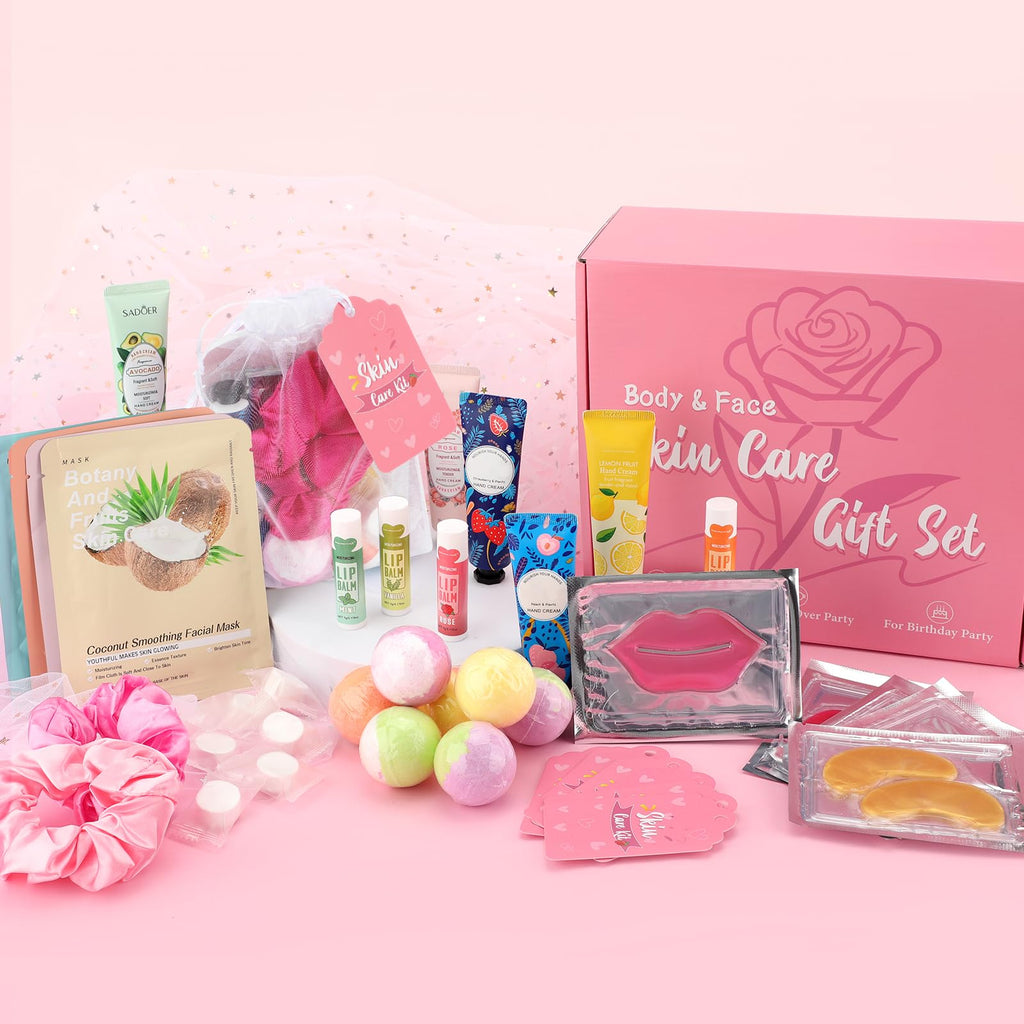 Jutqut 108-Piece Spa Party Set for Girls – Masks, Towels, Headbands & More