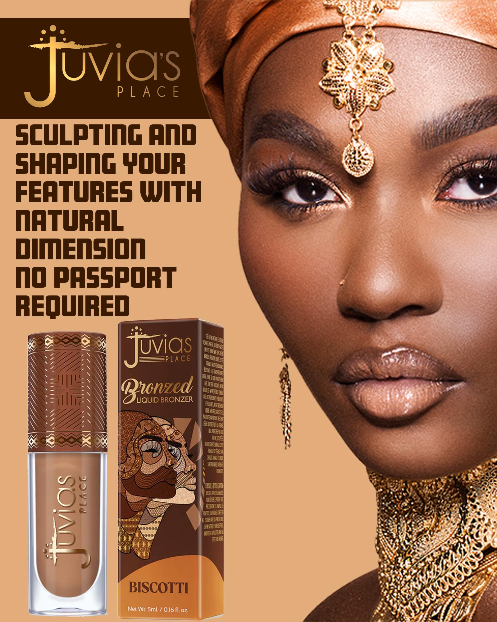 Juvia's Place Bronzed Liquid Bronzer Biscotti – Buildable, Easy Blend for Natural Contour