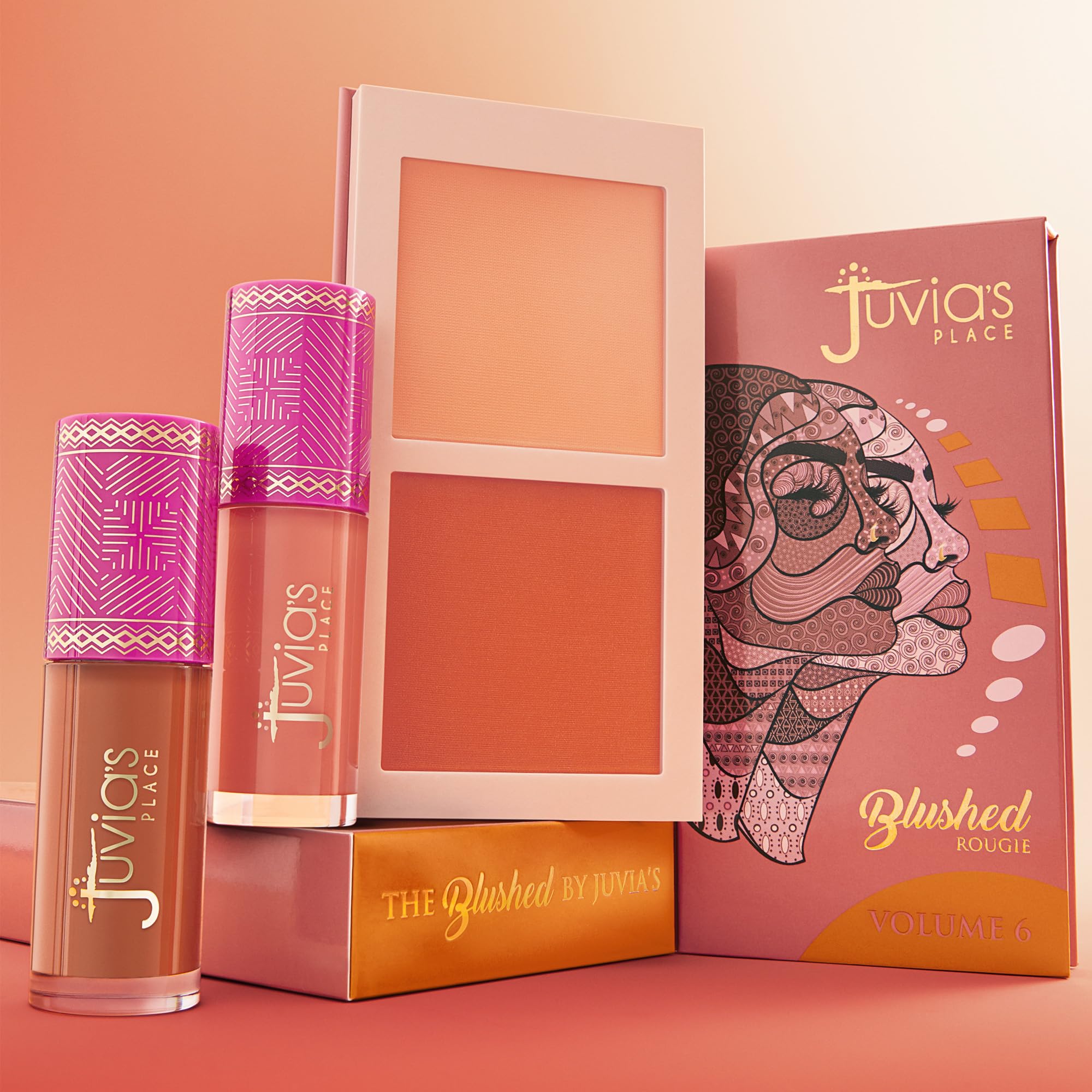 Juvia's Place Blushed Duo Blush - Two-Tone Buildable Mineral Powder for Rosy, Natural Cheeks - All Skin Tones - Volume 2
