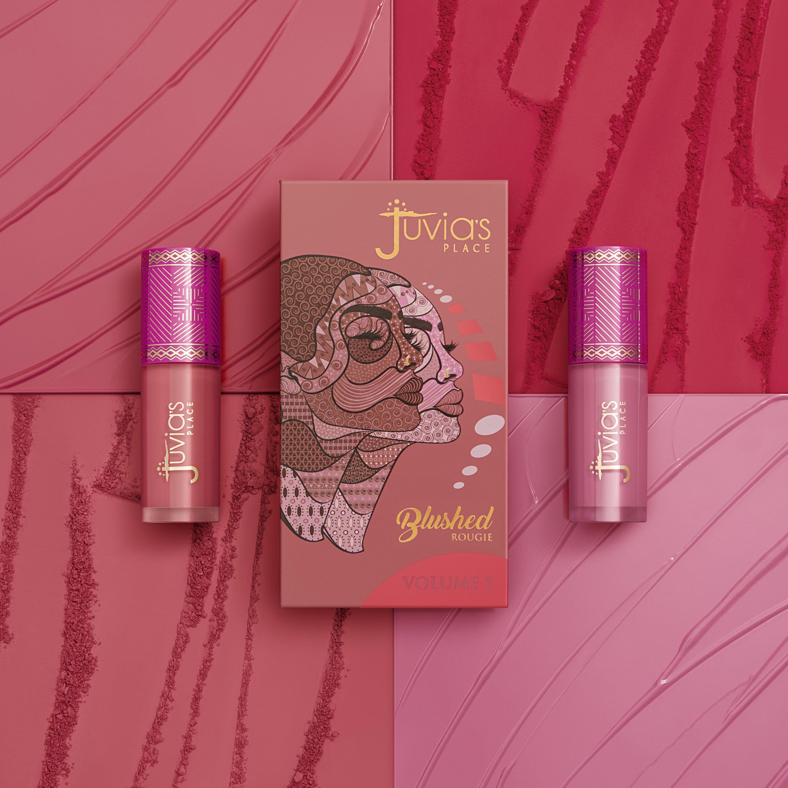Juvia's Place Blushed Duo Blush Volume5 – Two-Tone, Buildable Pressed Mineral Powder for All Skin Tones
