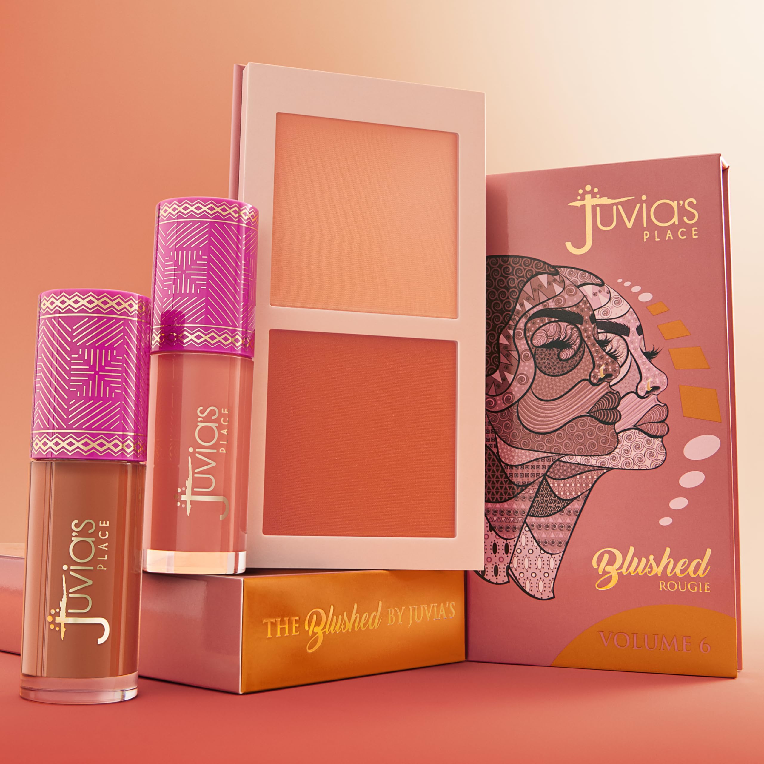 Juvia's Place Blushed Duo Blush Volume 6 – Radiant Two-Tone Pressed Mineral Blush for All Skin Tones