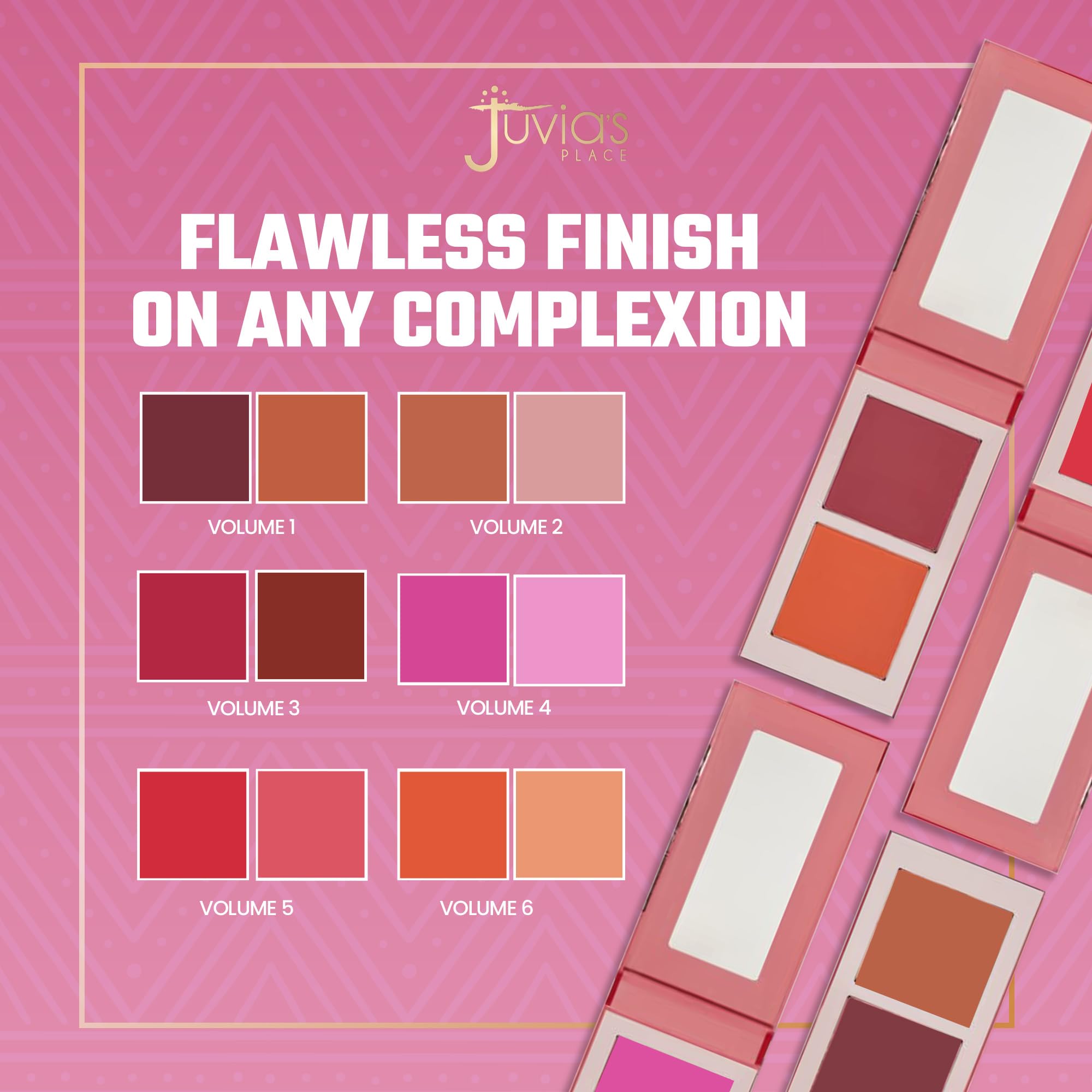 Juvia's Place Blushed Duo Blush Volume4 – Two-Tone Pigmented Mineral Powder for All Complexions