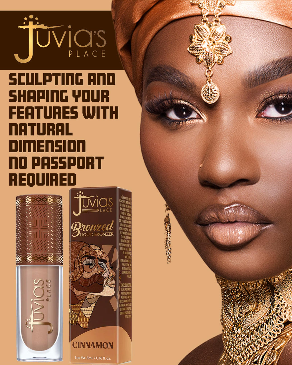 Juvia's Place Bronzed Liquid Bronzer Cinnamon - Buildable, Easy-Blend Face Bronzer