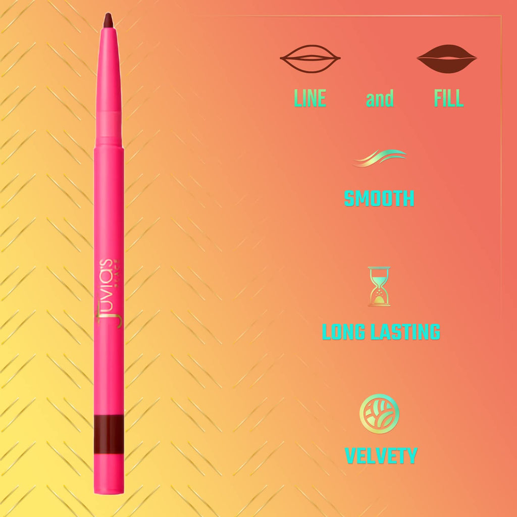 Juvia's Place Coffee Shop Luxe Lip Liner Brownie | Long-Lasting Matte Lip Pencil