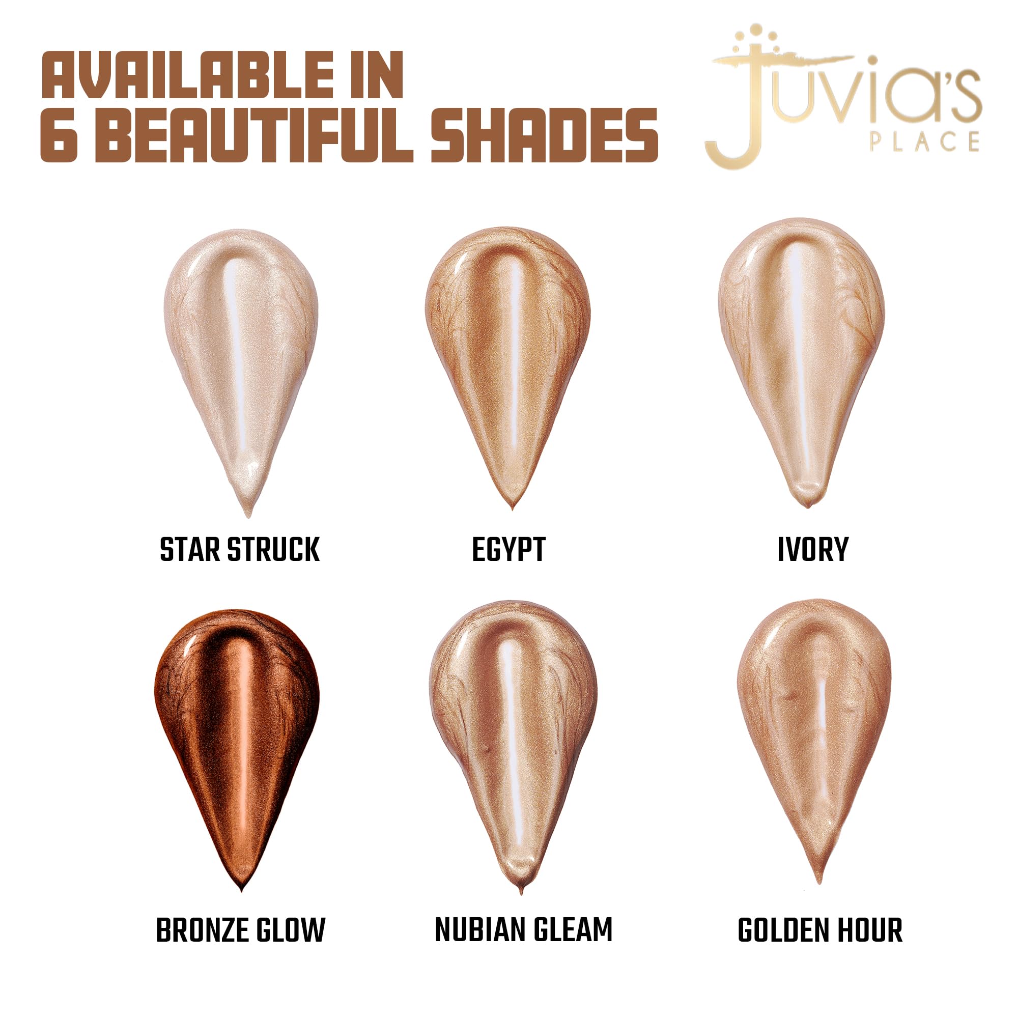 Juvia's Place Nubian Glow Liquid Luminizer – Bronze Glow | Buildable Face & Body Highlighter
