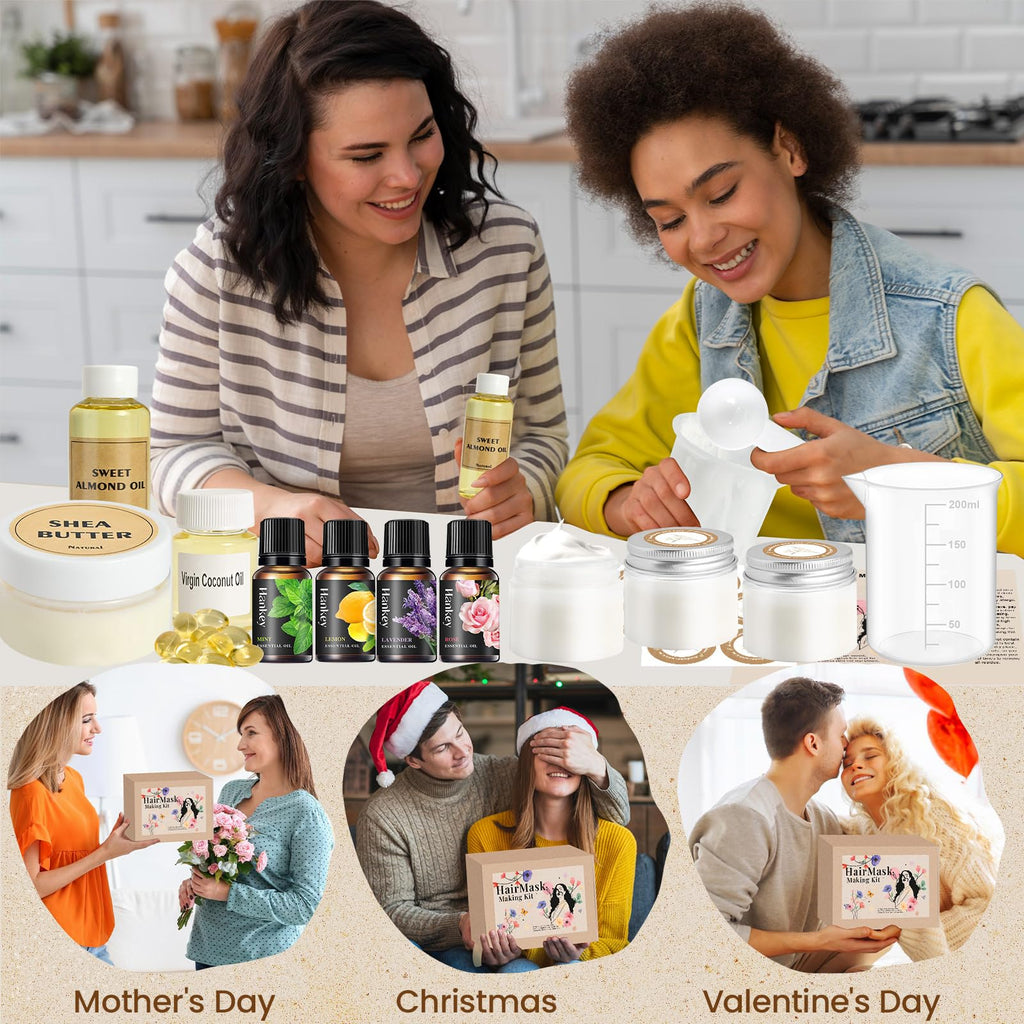 JUYRLE Hair Mask Making Kit – DIY Hair Conditioner with Shea Butter, Sweet Almond Oil & Coconut Oil