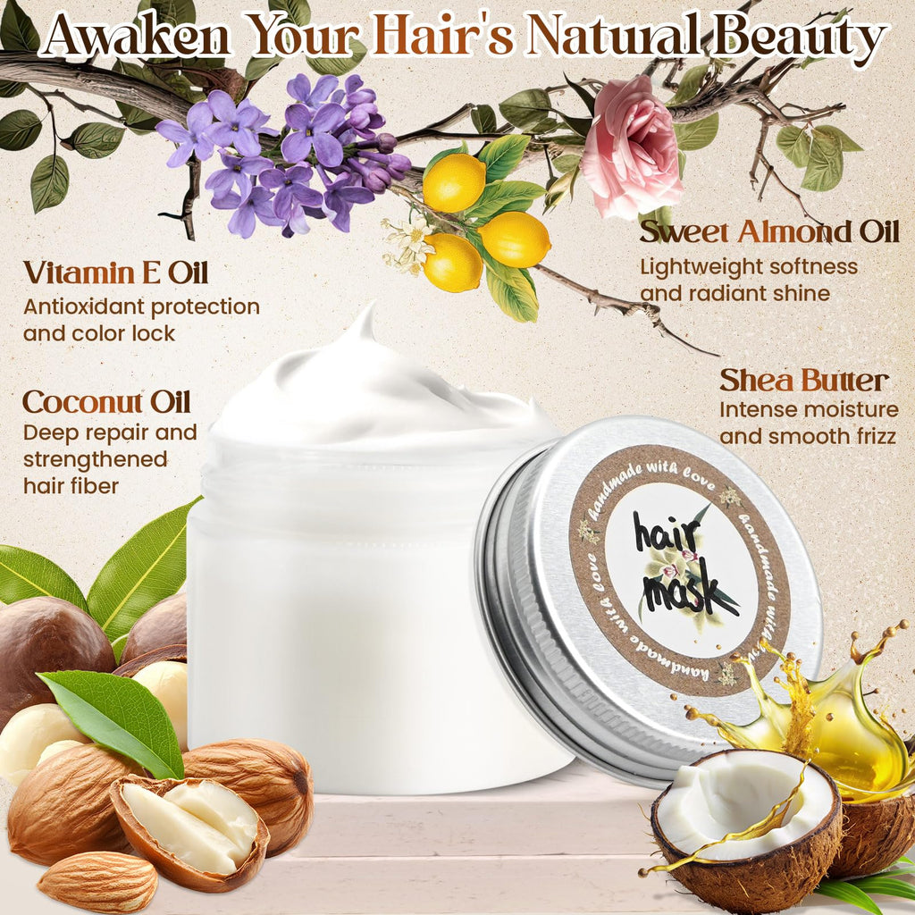JUYRLE Hair Mask Making Kit – DIY Hair Conditioner with Shea Butter, Sweet Almond Oil & Coconut Oil