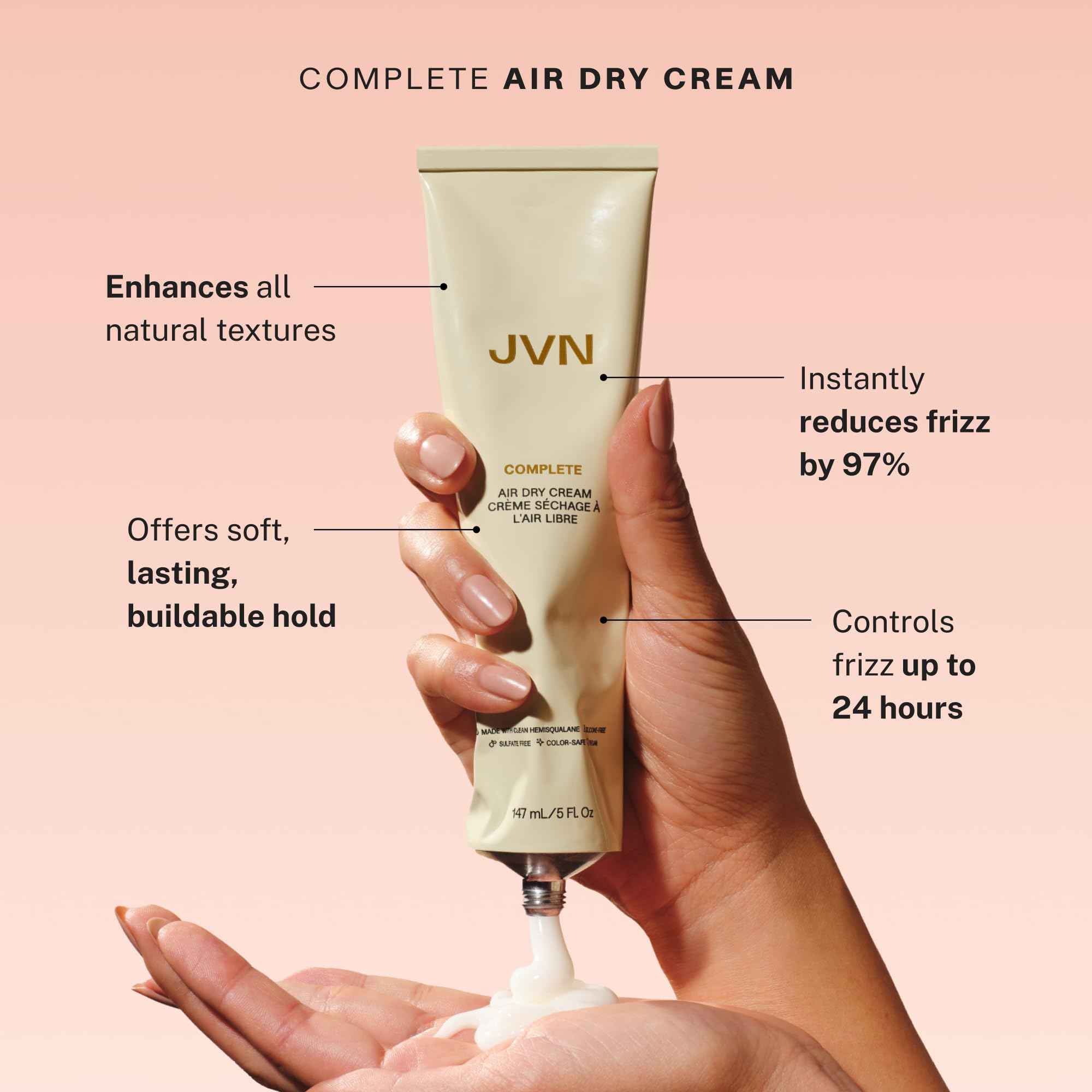 JVN Effortless Curls & Waves Set – Shampoo, Conditioner, Serum & Air Dry Cream