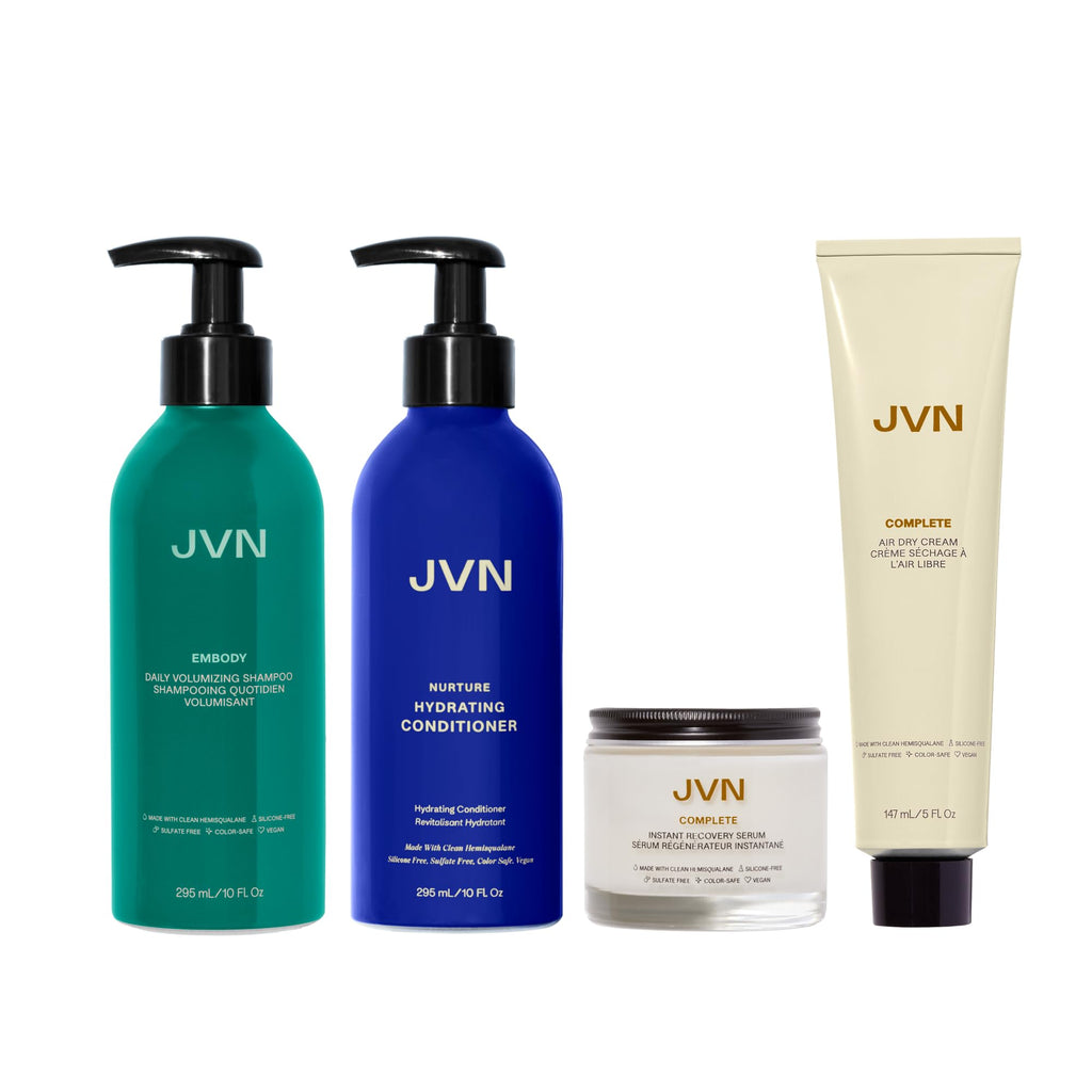 JVN Effortless Curls & Waves Set – Shampoo, Conditioner, Serum & Air Dry Cream