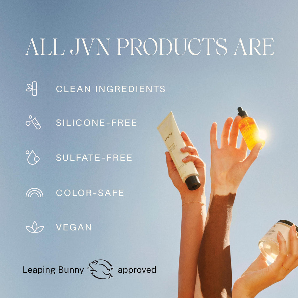 JVN Trusted Trio Travel Essentials Hair Care – Silicone Free with Air Dry Cream, Recovery Serum & Pre-Wash Scalp Oil