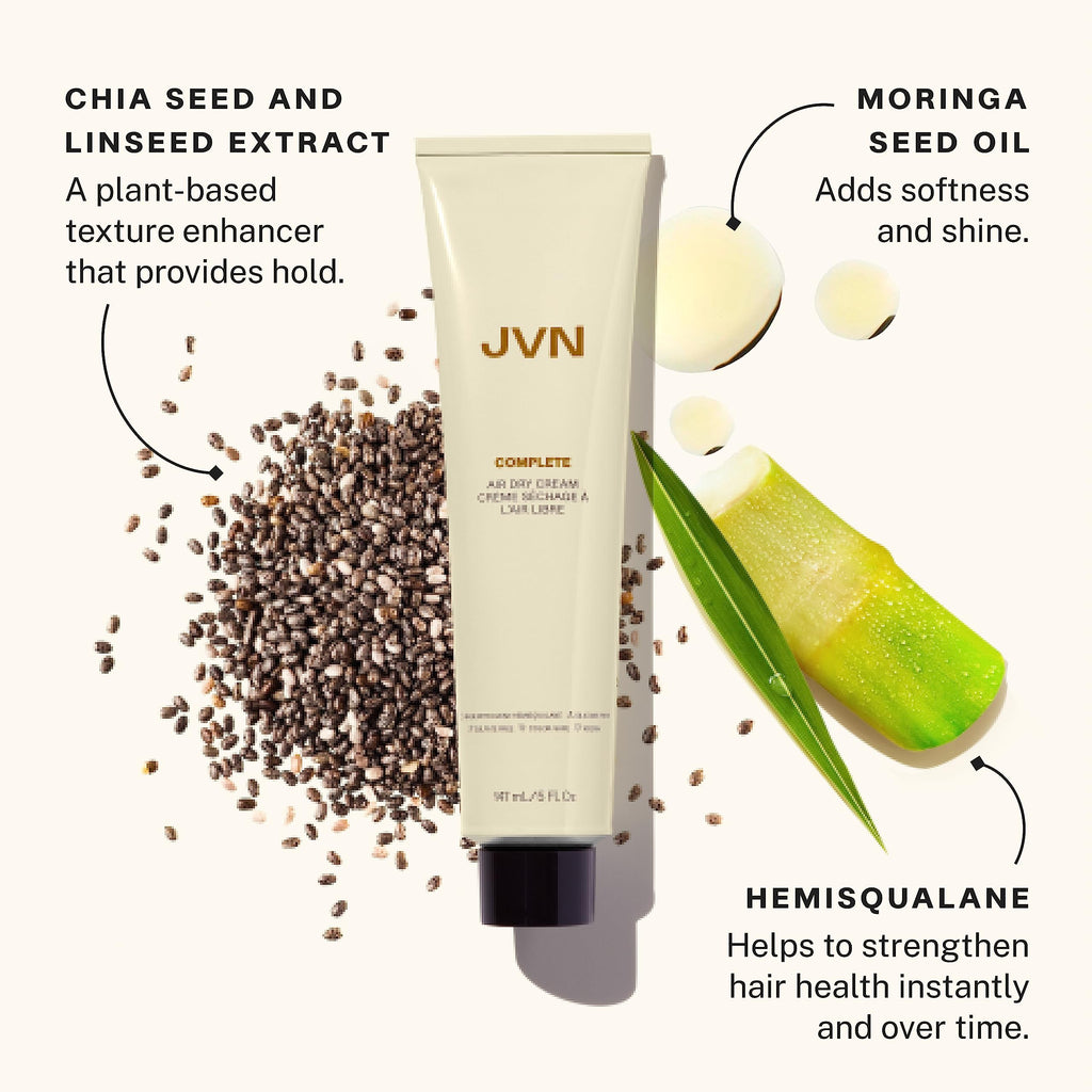 JVN No Heat Complete Air Dry Cream – 5 oz, Silicone-Free Curl & Wave Smoothing