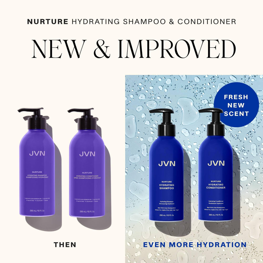 JVN Nurture Hydrating Shampoo & Conditioner Set – Detangles & Softens Hair, Color Safe, 20 oz