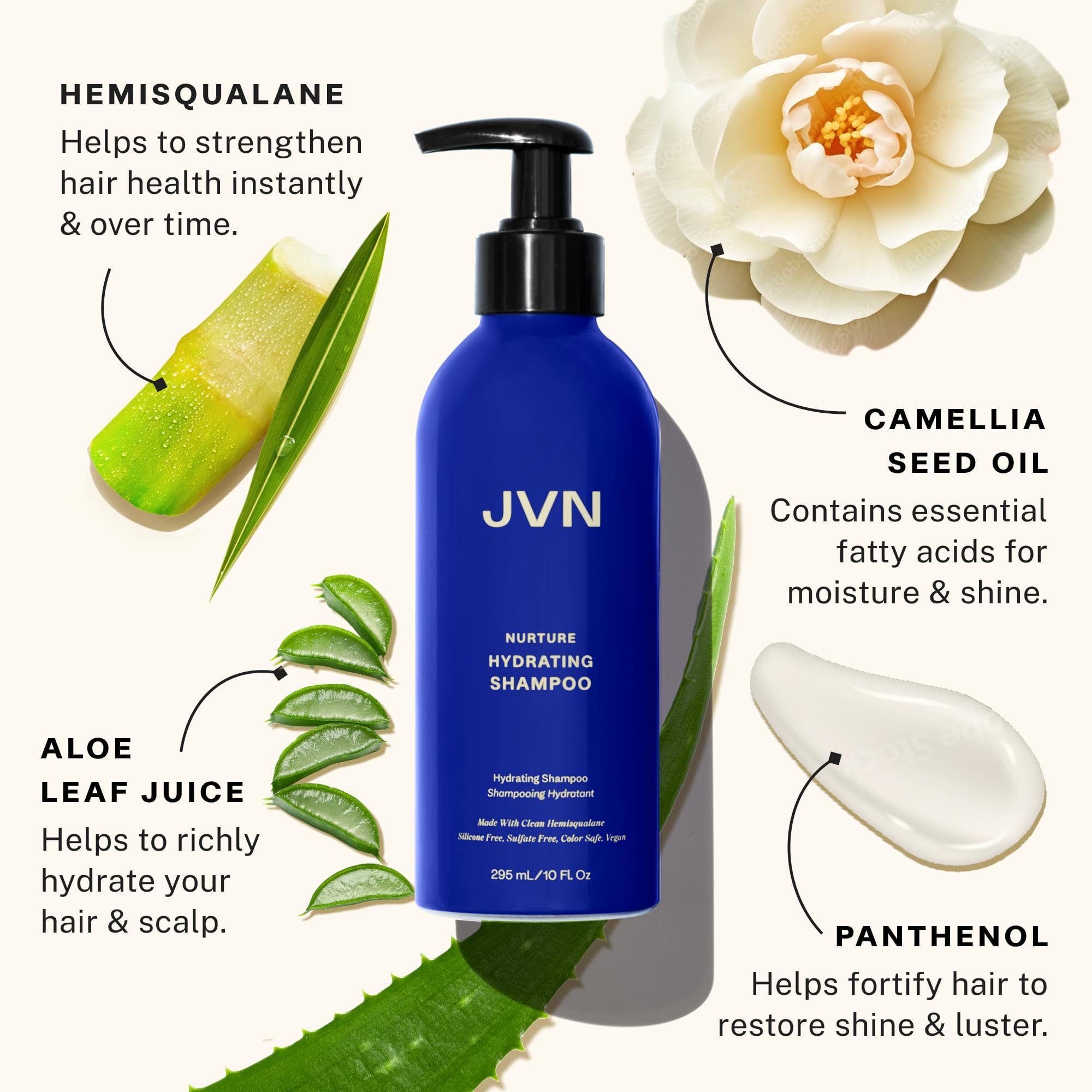 JVN Nurture Hydrating Shampoo & Conditioner Set – Detangles & Softens Hair, Color Safe, 20 oz