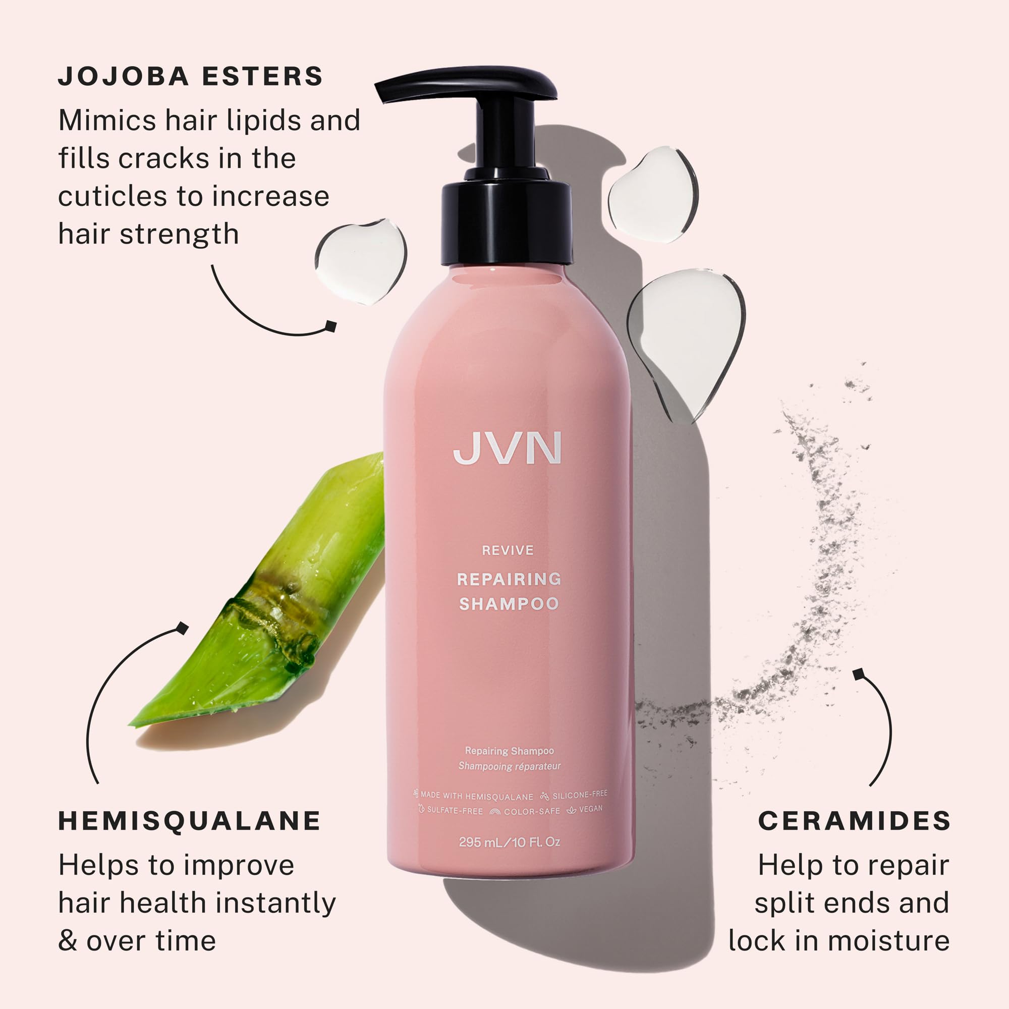 JVN Repair & Shine Essentials Set — Revive Shampoo, Conditioner & Bond Gloss (Silicone-Free)