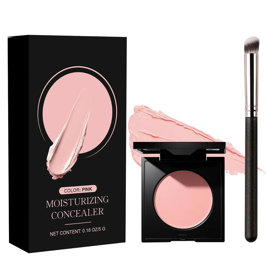 JVXZTO Under Eye Brightener Concealer – Pink for Light/Medium Skin, Brightens, Corrects Dark Circles, Waterproof Primer