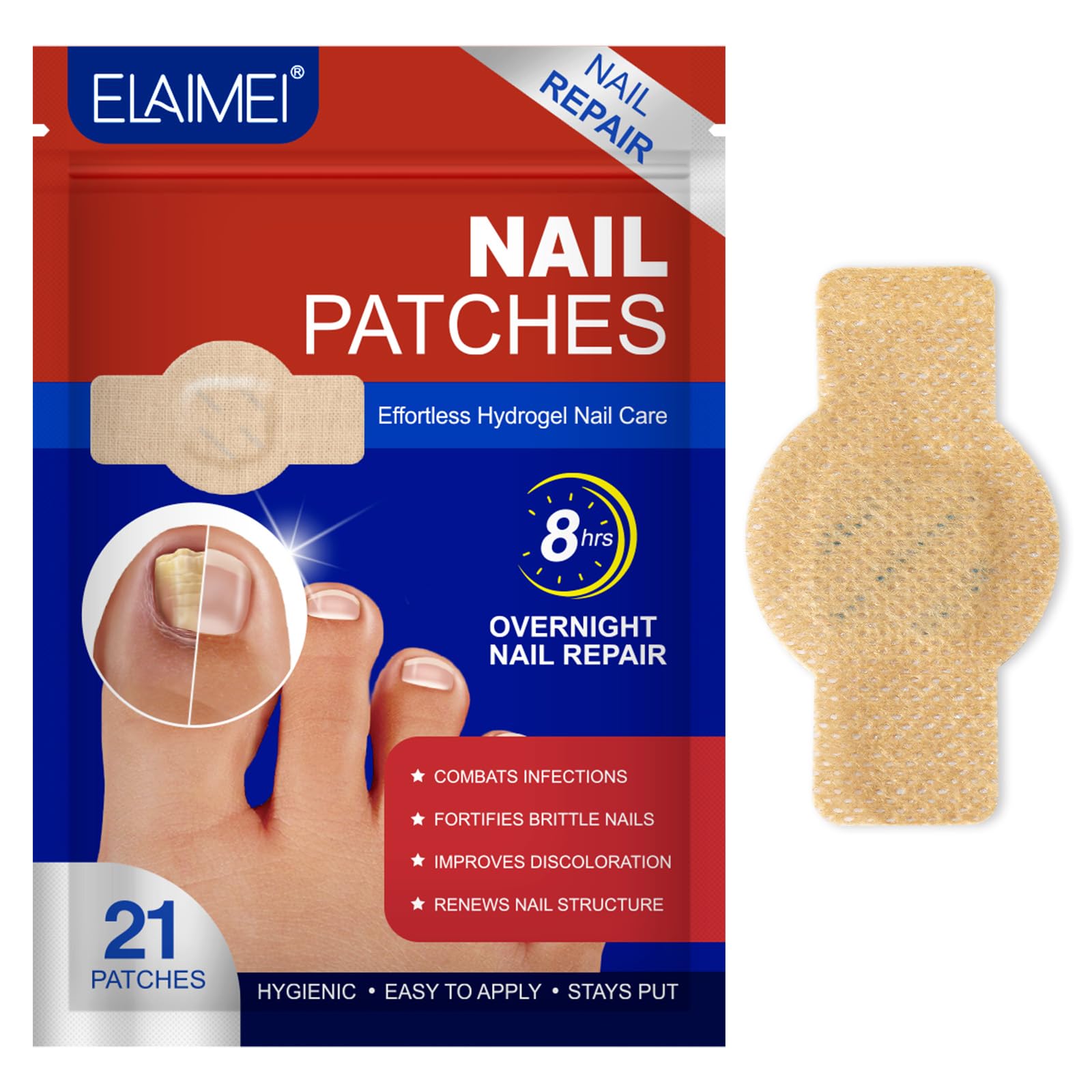 JWBVCTCR 21 PCS Nail Patches – Extra Strength 8-Hour Overnight Nail Repair