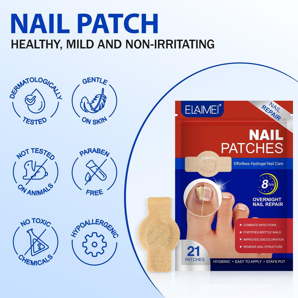 JWBVCTCR 21 PCS Nail Patches – Extra Strength 8-Hour Overnight Nail Repair