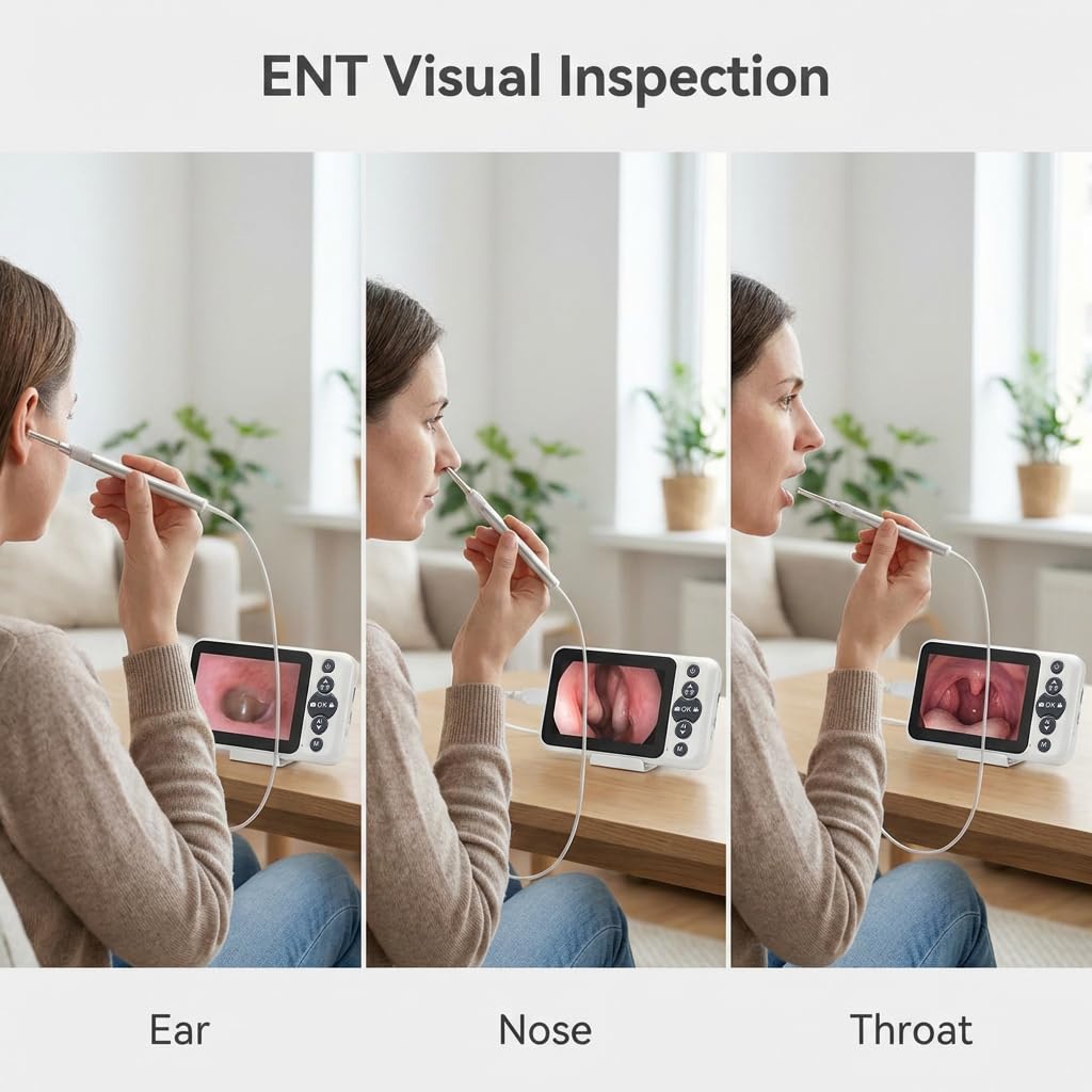 JYTONE Digital Otoscope – 4.5-Inch HD Screen, No App Needed, 3.9mm Probe