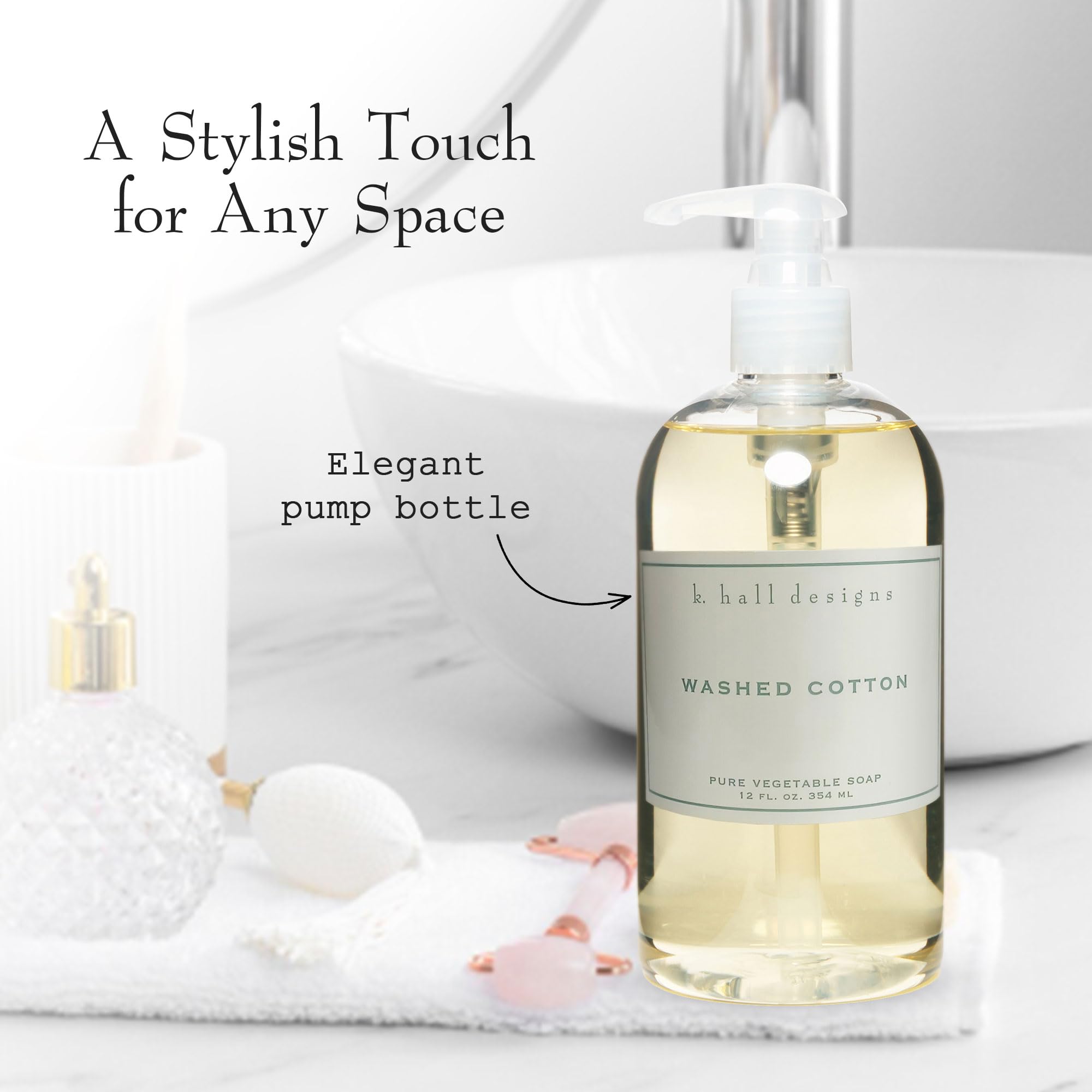 K. Hall Designs Washed Cotton Hand Soap – Lavender & Chamomile, 12 oz