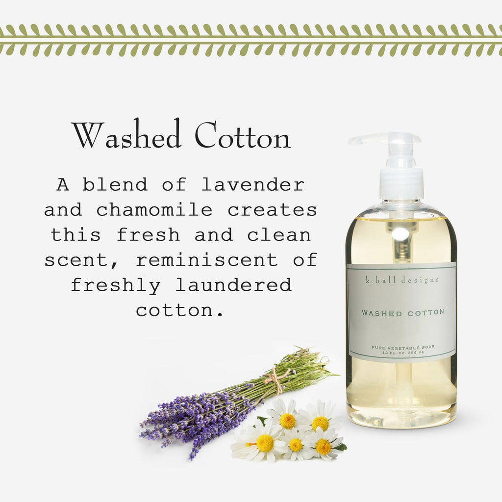 K. Hall Designs Washed Cotton Hand Soap – Lavender & Chamomile, 12 oz