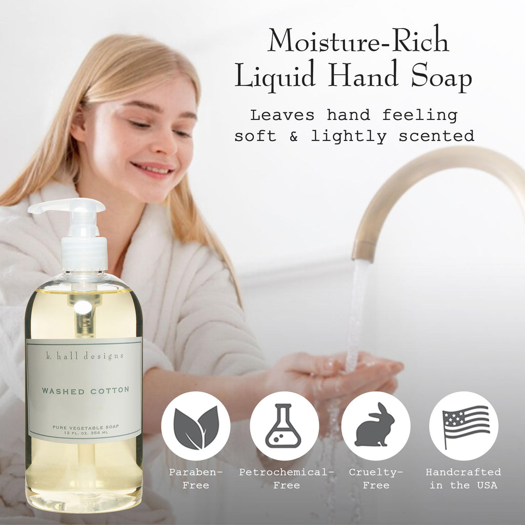 K. Hall Designs Washed Cotton Hand Soap – Lavender & Chamomile, 12 oz