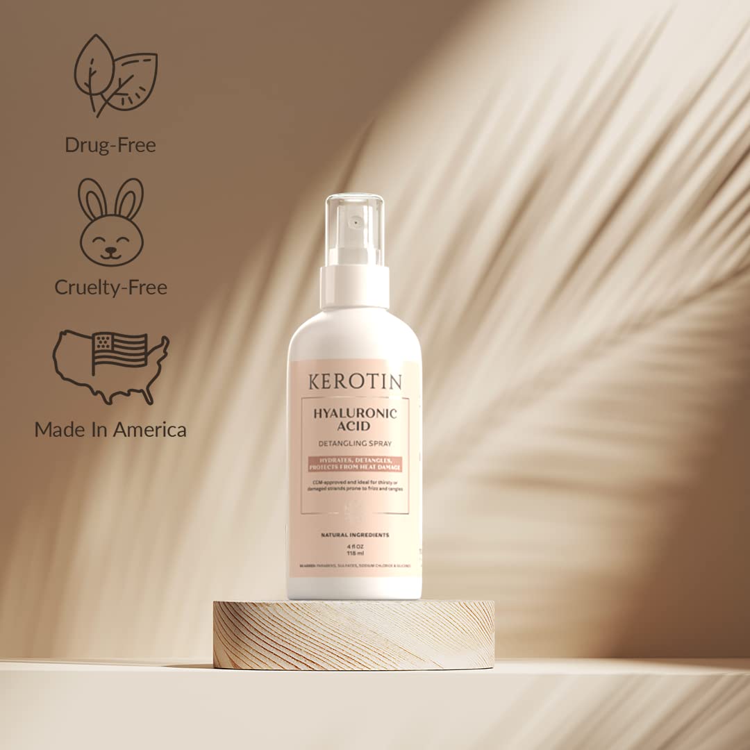 Kerotin Curly Hair Detangler Spray | Silicone-Free Heat Protection | K Kerotin