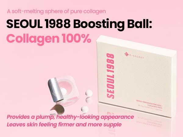 K-SECRET SEOUL 1988 Collagen Boosting Ball – Freeze-Dried Hydrolyzed Collagen for Deep Hydration