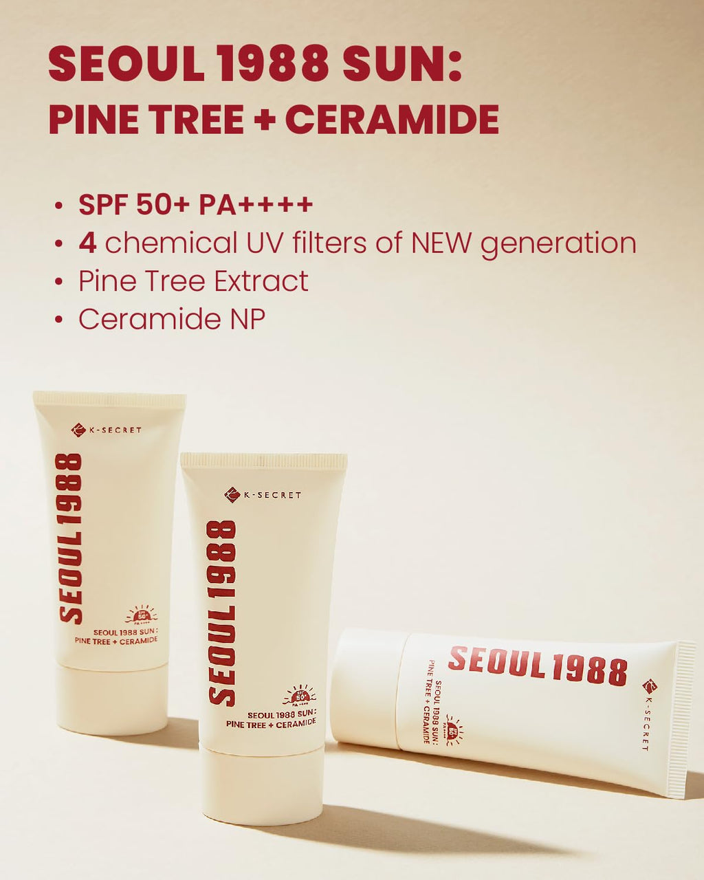 K-SECRET SEOUL 1988 Sun Pine Tree + Ceramide, 50ml | Hydrating Skincare
