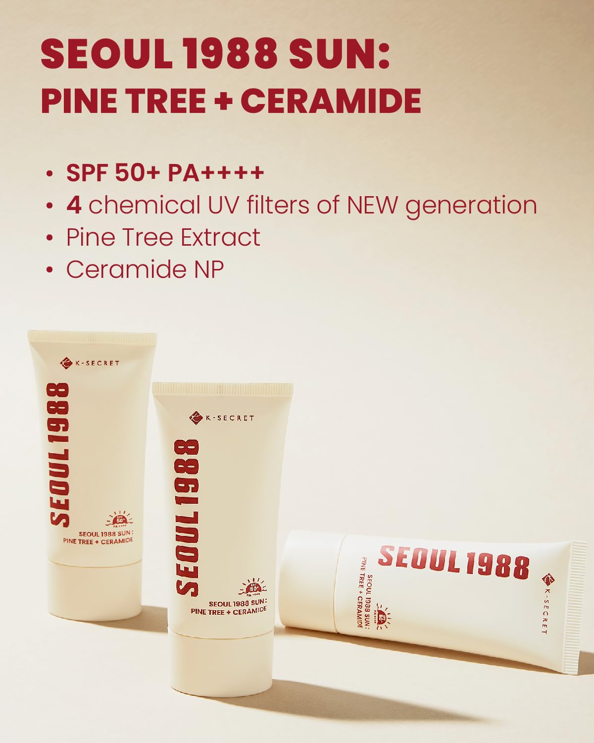 K-SECRET SEOUL 1988 Sun Pine Tree + Ceramide, 50ml | Hydrating Skincare
