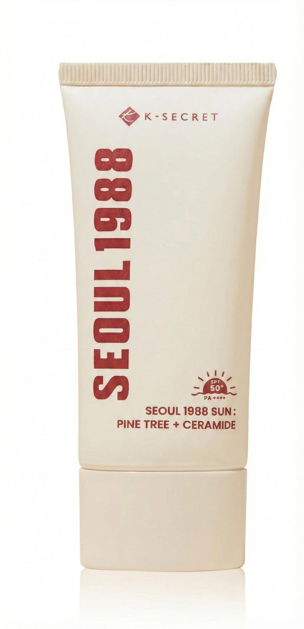 K-SECRET SEOUL 1988 Sun: Pine Tree + Ceramide 50mL / 1.7 FL OZ – Lightweight Sunscreen with Barrier Support