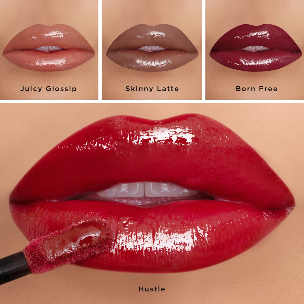 K7L Dark Red Lip Gloss - Born Free | Bold Shine & Lightweight Comfort